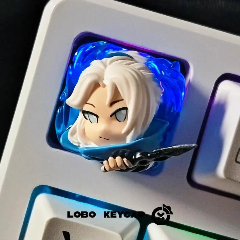 Lobo Jett Keycap Valorant Four Actions Light Transmitting Resin Casting Mechanical Keyboard Single Keycap Pc Gaming Peripherals
