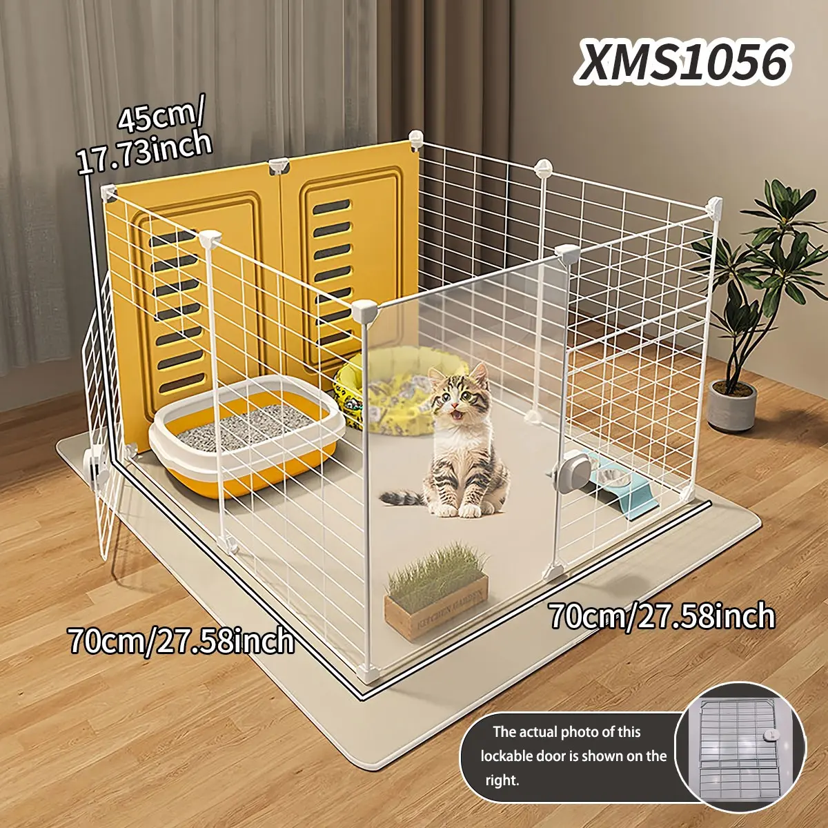 Indoor Transparent Pet Fence, Detachable Modular Design, Wide Activity Area, Safe Playpen for Kittens, Home Use Pet Enclosure