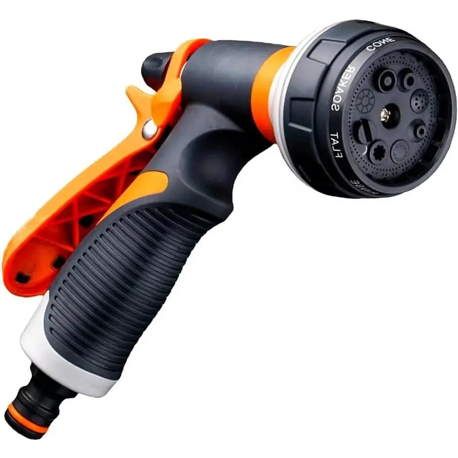 Garden Hose Nozzle Sprayer, ABS Water  Nozzle with 8 Adjustable Watering Patterns, Slip Resistant for Watering , Lawn& Garden, Washing , Cleaning, Showering Pets & Outdoor Fun