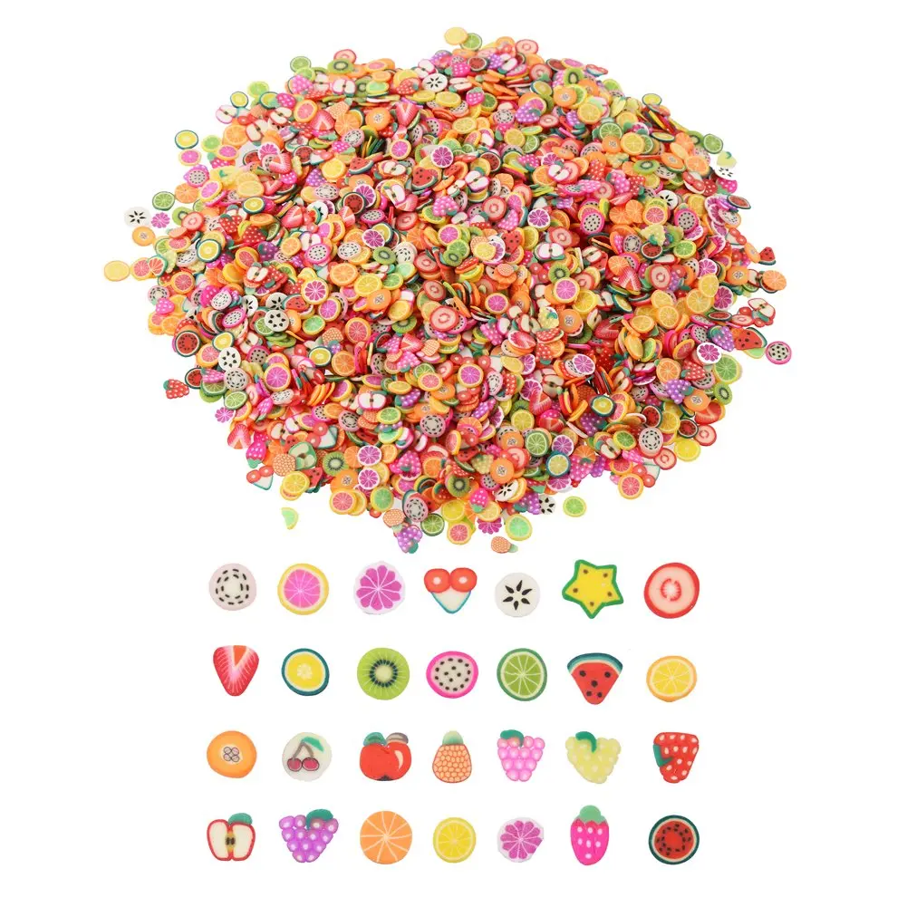 1/4 Inch 3200 Pieces Mini 3D Fruit Slices for Slime Crafts Nail Art and Face Decoration springtok