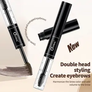 Double-Ended Eyebrow Tint Liquid, Waterproof Sweat Resistant Long Lasting Eyebrow Dye, Non-Smudging Eyebrow Styling Makeup