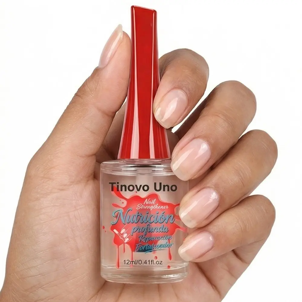 Tinovo Uno New Arrival Uñas Más Fuertes Nail Strengthener, Hydrating & Resilient Natural Effect Nail Surface Conditioner, Quick & Easy Apply Daily Gloss Nail Care for Thin Fragile Nails 12ml/0.41fl oz