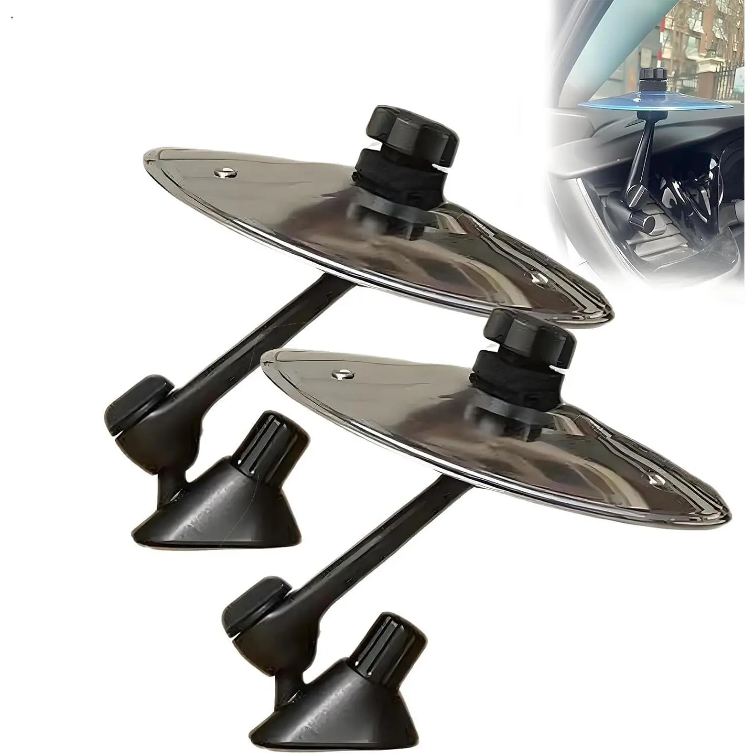 2Pack car cymbal air ventcar crash cymbalcar drum cymbal air vent Mini Drum Cymbal For Music Lovers(silver)