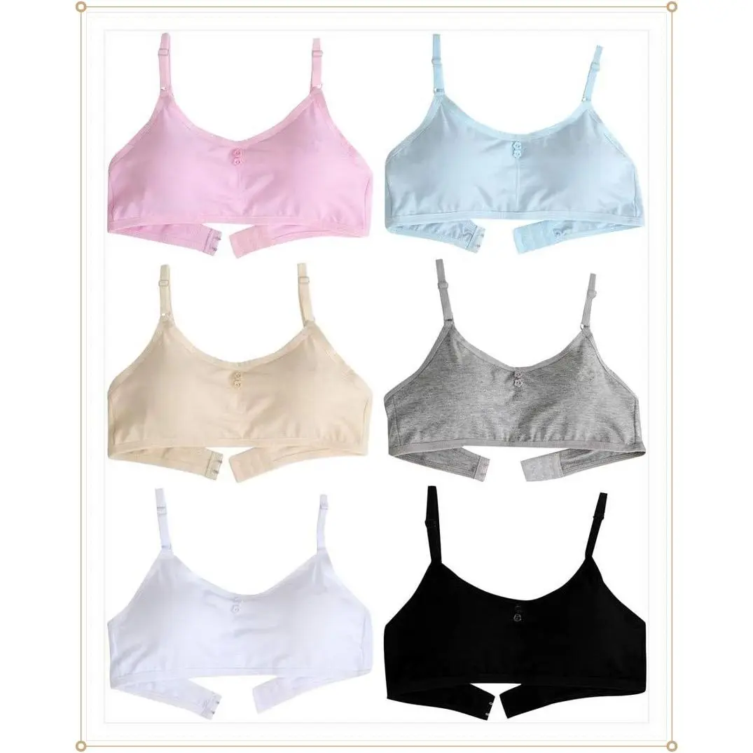 Girls Cotton Training Bras with Adjustable Straps 10-16Y | Wireless Padded Seamless Big Kid Bra for Everyday ComfortGift