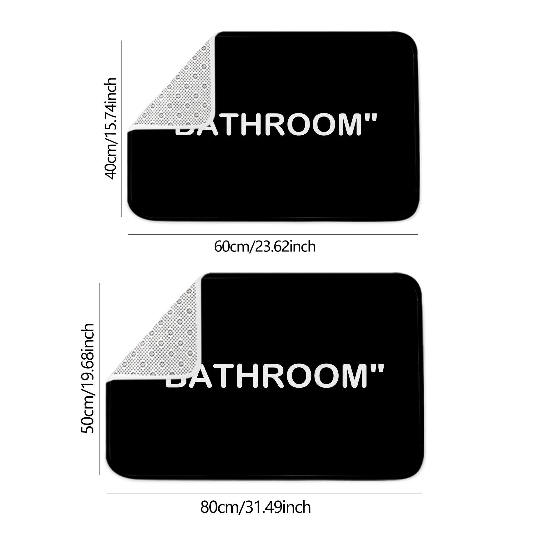 1 piece of comfortable flannel sponge floor mat with letter pattern, thick sponge mat, suitable for comfortable standing, perfect for decorating living rooms, bedrooms, laundry rooms, and offices, Bathroom Decorative Mat, Bathroom Rug, Bathroom Mats