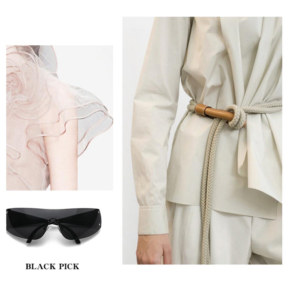 1pc Trendy Rimless Star Y2K Sunglasses for Women Men Punk One Piece Goggles Oversized Wrap Around Shades 2000's Eyewear UV400