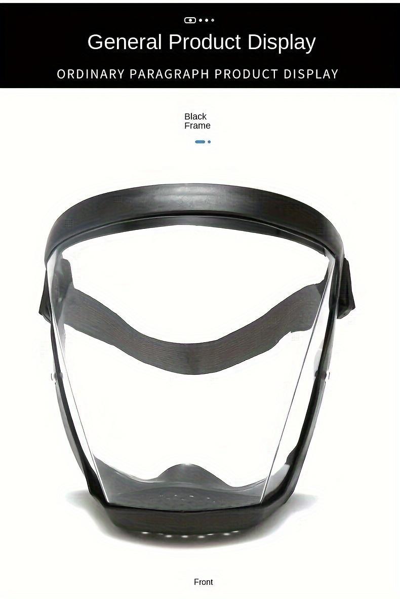 Transparent Visor - Adjustable Full-Face Protective Shield - Durable Plastic Safety Mask - Heat & Impact Resistant for Work, Kitchen, and Outdoor Use with Easy Drawstring Closure