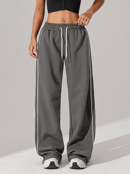 Women's Side Striped Sports Pants, Casual Comfy Breathable Trousers for Outdoor Running, Ladies Sportswear for All Seasons, Athleisure Pants