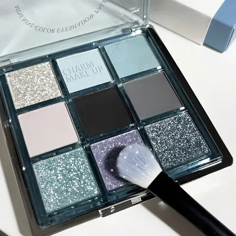 9 Color Eyeshadow Palette, Cosmetic Eyeshadow, Highly Pigmented Palette, Matte And Glitter Eye Shadows Palette, Long Lasting Shimmering Eye Shadow Makeup Products For All Styles And Occasions