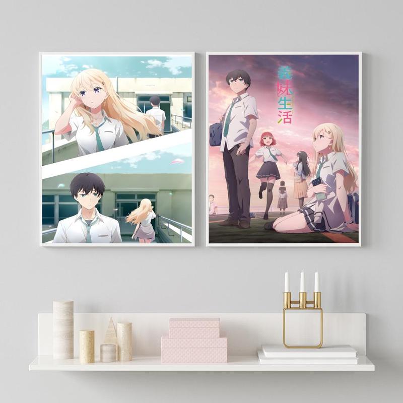 Fashion GGimai Seikatsuing Poster HD Heavy-Duty Self-Stick Waterproof Wall Decor Tool-Free Install Durable & Reusable Conceals Wall Flaws Elevates Home Style Perfect for Living Room Bathroom & Kitchen Easy Apply & Remove