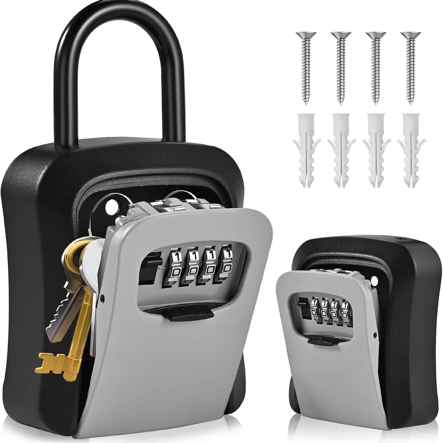 Portable Combination Lock Box, Wall-Mounted Key Storage Cabinet, Resettable Password Safe, Ideal for Home, Office, Apartment Backup Keys