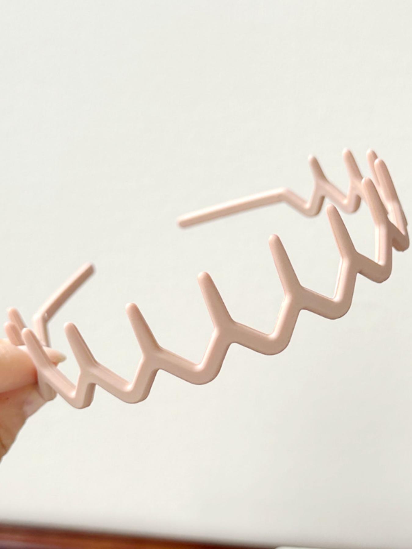 Wave Design Hair Hoop with Teeth, Fashionable Hair Accessories for Women & Girls, Minimalist Zigzag Headwear for Thick Hair, Zigzag Headband, Headbands Women, Plastic Headbands