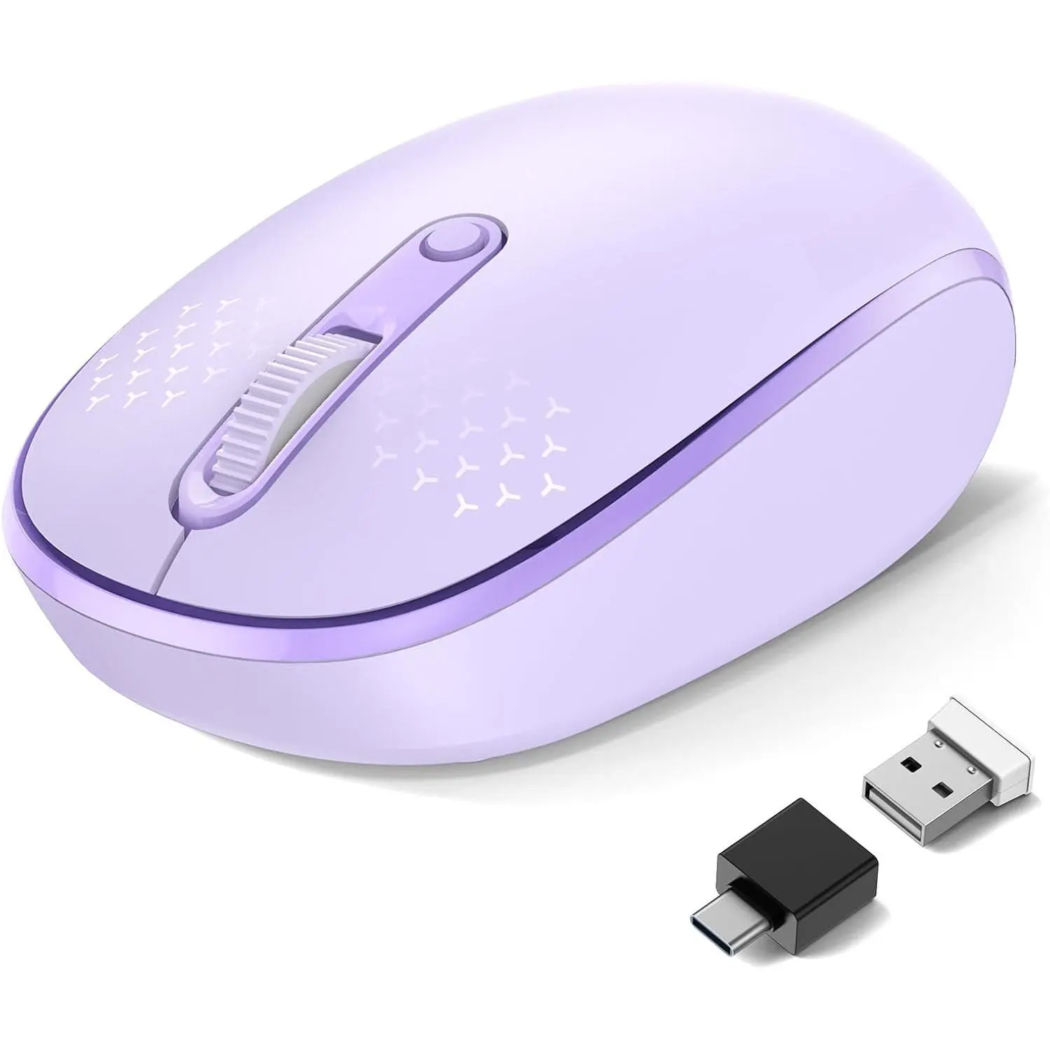 2.4GHz Compact Ambidextrous Wireless Mouse for Small Hands, Dual Connection Multi-Device, Quiet Clicks, USB Receiver, Portable for Chromebook, Laptop, PC