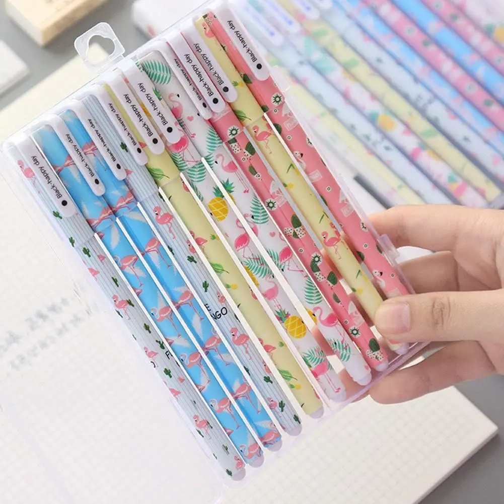 Cute Unicorn  Gel Pens, 10 Pack Multi Color Fine Point Pens, 0.5mm Smooth Writing Colored Gel Pen Set with Case for Journaling, Drawing