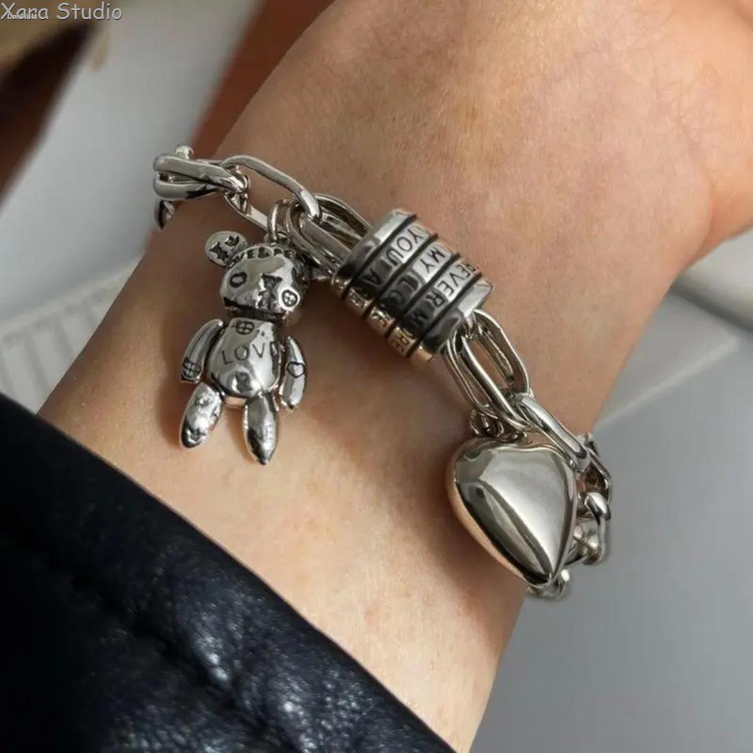 925 Sterling Silver Heart Bracelet for Women & Men – Vintage Retro Handmade Jewelry, Trendy Minimalist Chain Bracelet, Adjustable, Perfect Gift for Birthday, Anniversary & Everyday Wear