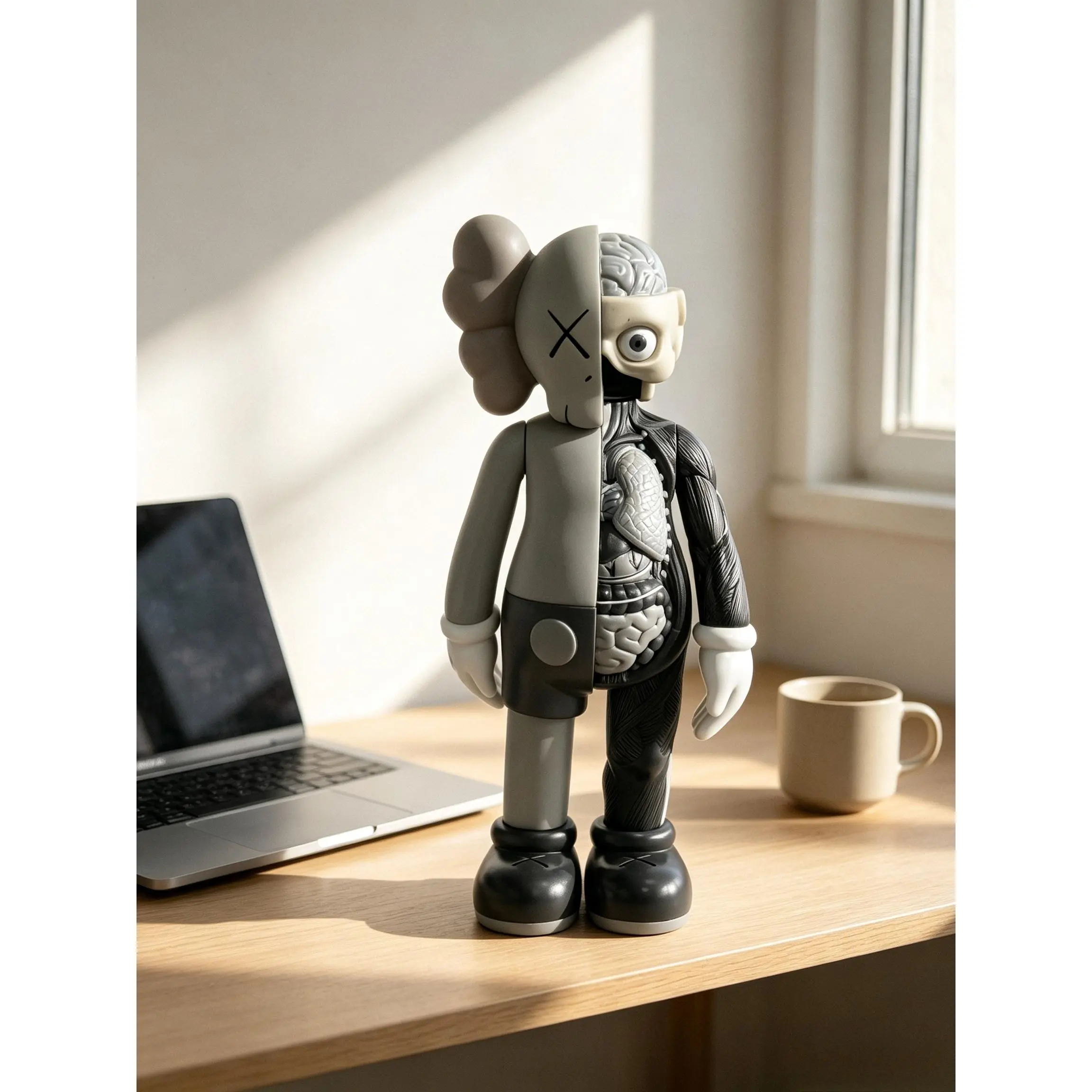 8 Inch Trendy Anatomy Figure Toy – Unique Standing Aesthetic Decor Figurine & Cool Birthday Gift (Grey)