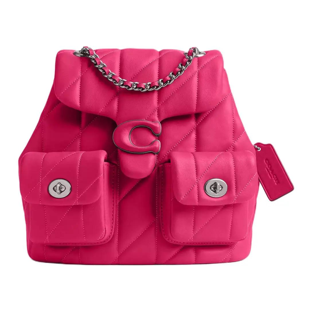 COACH Tabby 22 Quilted Tabby Flap-Top Backpack, Small Women’s Bag in Dragon Fruit Color
