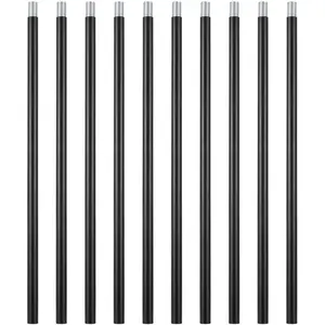 10 PCS 12 Inches Matte Black M10 Threaded Extension Rods, Suitable for Pendant Light, Island Lighting, Chandeliers & Other Lighting Fixtures