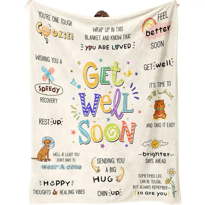 Get Well Gifts for Women After Surgery, Healing Blanket 60''x50'' for Women or Men
