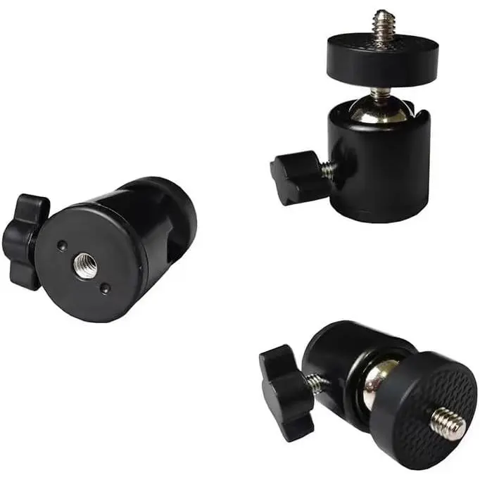 3 Pack Mini Ball  1/4'' Screw Swivel Tripod  Mount 360  Rotating Base Adapter Ballhead for Camera Tripod  Cam Phone Clip Photography Light Stand Boom Arm Selfie Stick