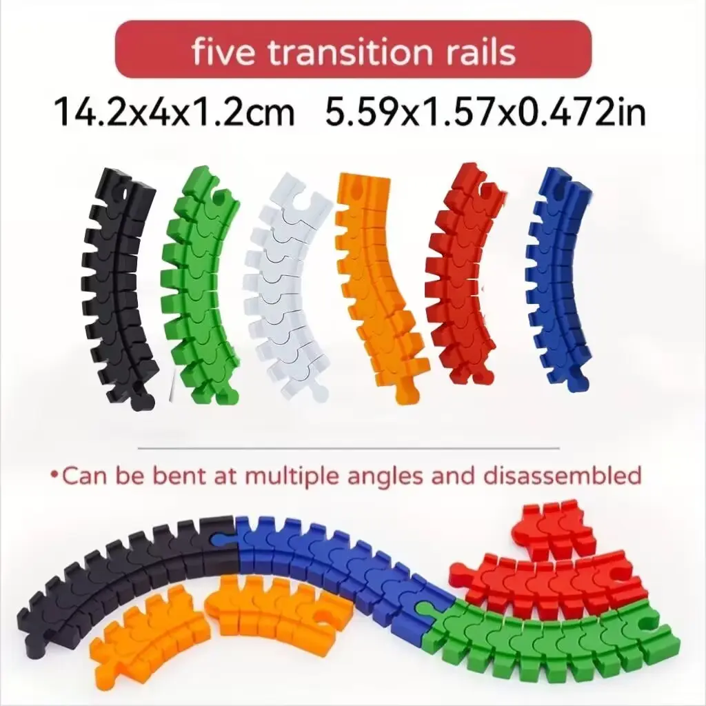 Wooden Train Track Accessories, Plastic Flexible Tracks, Turntable, Ramp Bridge, Suitable for Brand Wooden Tracks and Railway Models