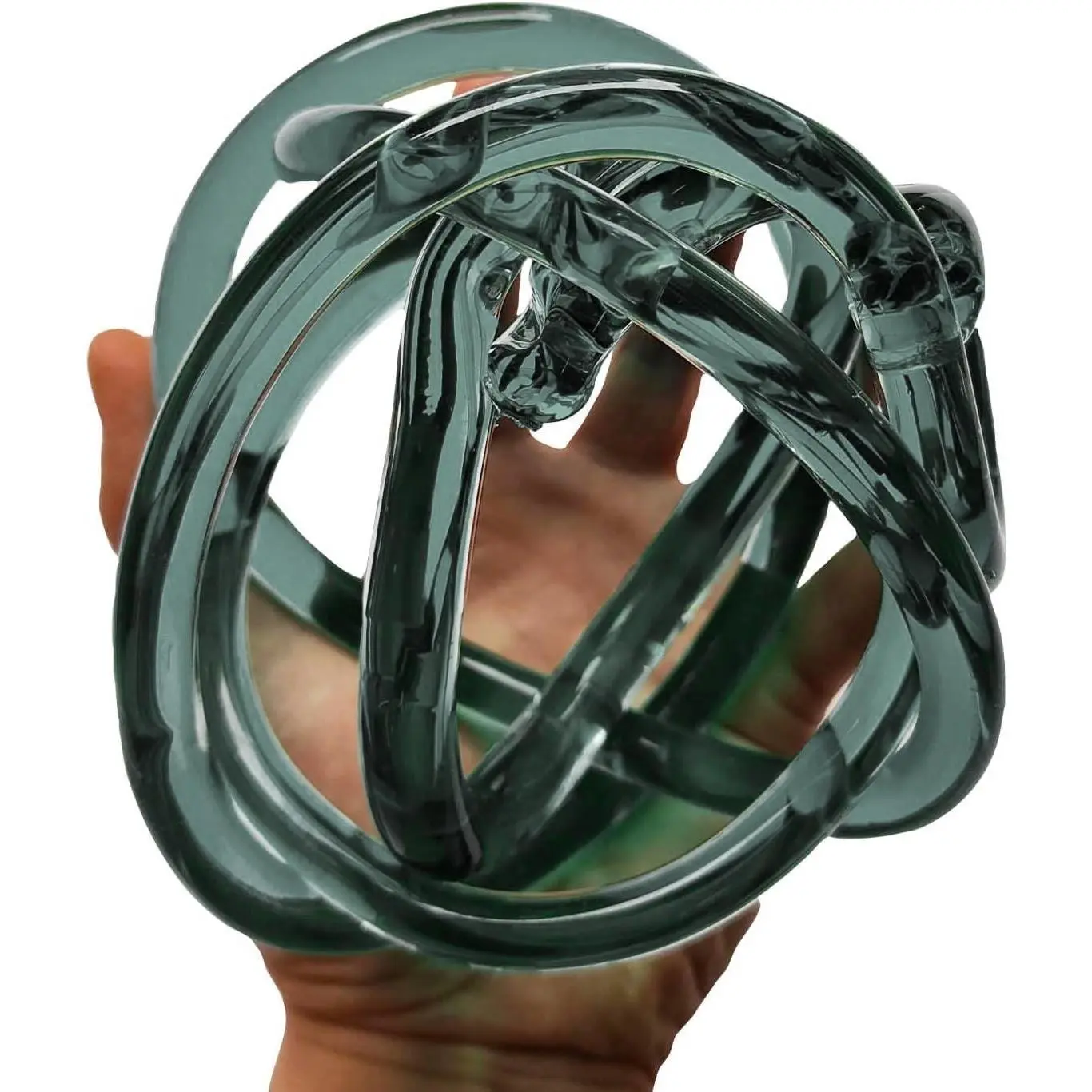 Glass Knot Decor Orb Ball Tabletop Decorative Figurine for Home Decor