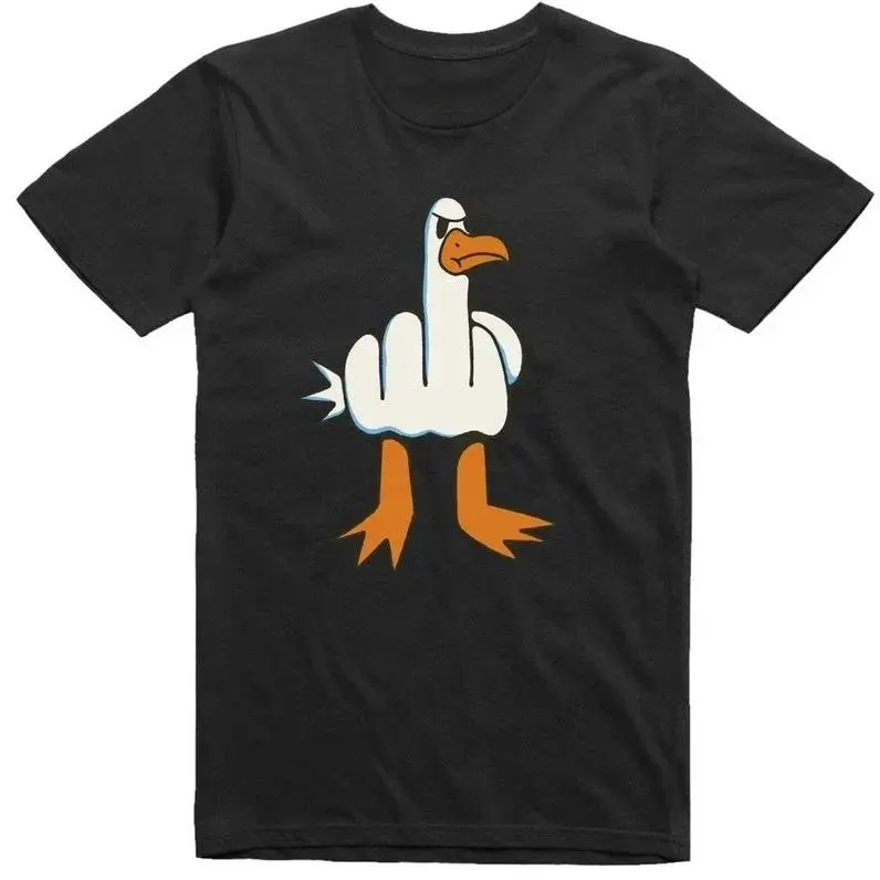 Unisex Seagull Print Short-Sleeve T-Shirt - Regular Fit, Round Neck, Casual Workout Sports Clothes