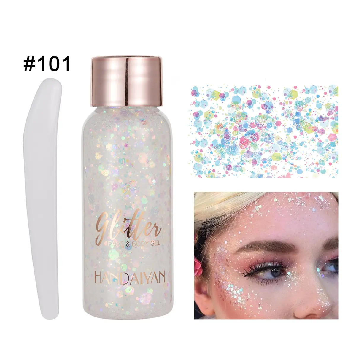 Chunky Glitter Gel - Universal Multi-Colors Makeup, Multi-Purpose Apply Gel for Face, Body, Eye Shimmer, High-Shine Looks for Stage Performance & Club Use
