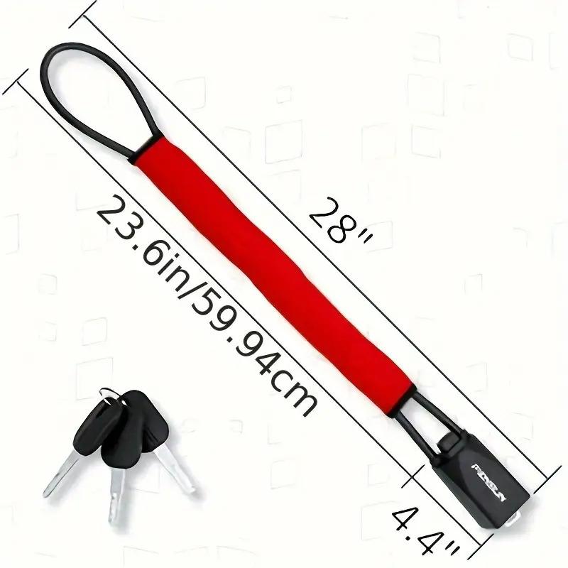 Popular Car Steering Wheel Lock, Seat Belt Lock, Anti-Theft Device, Maximum Length 17inch cm, Compact and Lightweight, Multi-Functional, Suitable for Most Vehicles, SUVs, Golf Carts, Red Front Bumper Rear Bumper Body Kit