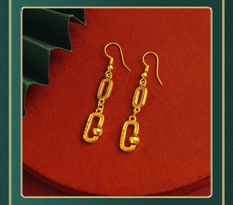 Fortune Ring Ear Hooks Fashionable and Elegant Interlocking Earrings Jewelry Manufacturer Wholesale Supply new jojo bows rich staccs jewelry g shock valentines gifts for gf free shipping only gifts for women men's valentine's gifts