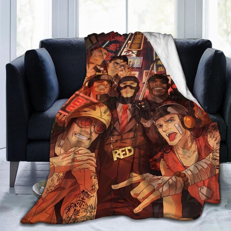 Team Fortress 2 Game Logo Flannel Throw Blanket - Ultra Soft, Warm, Cozy, Breathable, Wrinkle Resistant - Funny Print - All Seasons for Room, Couch - Birthday Gift