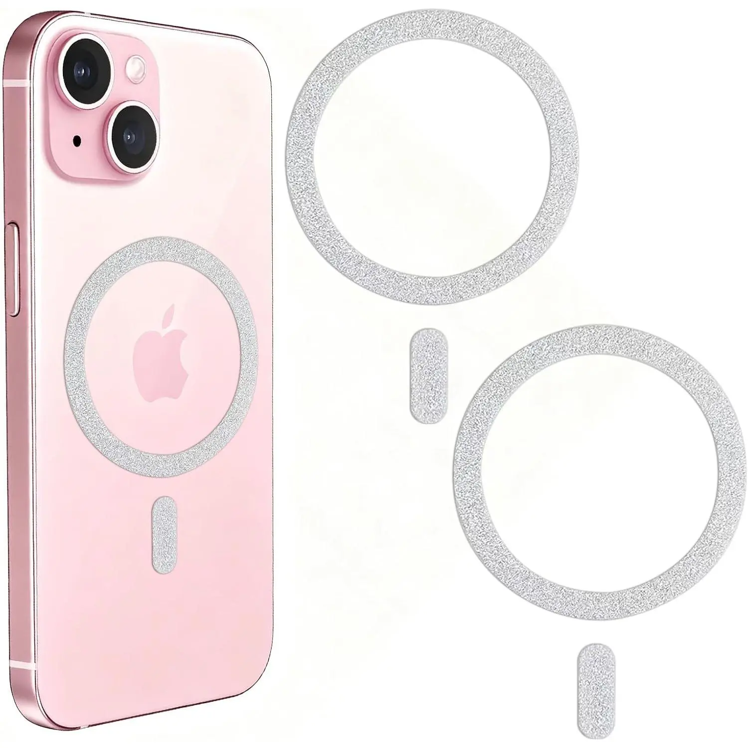 Rings (2 Pack) Magsafe Sticker Conversion Kit Compatible with  16/15/14/13/12 Series &  Phone Cases, for   &   Mount Holder ()