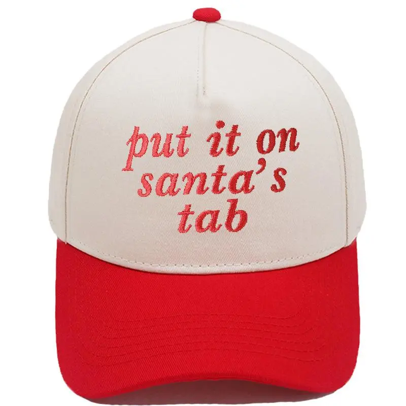 Sassy Embroidered Put It On Santa's Tab Adjustable Cotton Baseball Cap Funny Holiday Sun Protection Hat Perfect Christmas Gift Xmas Party Accessory For Women Men, Accessories For Women, Hats For Women