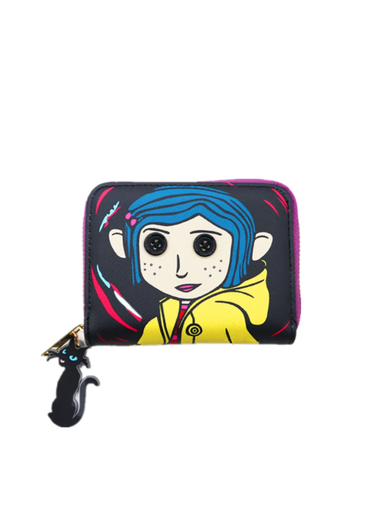 C Coraline Face Circle Zip Wallet, Cute Zipper Wallet, Zipper Wallet, Fashionable Wallet, Stylish Design, Durable Material, Perfect for Daily Use, Ideal Gift Choice, Trendy Accessory