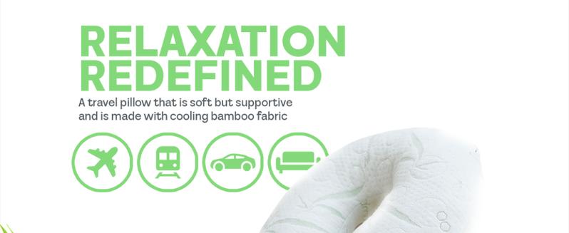 White Rayon Derived from Bamboo Neck Pillow, Travel Pillows for Airplanes, Best Rated Travel Pillows with Cooling Memory Foam, Neck Pillows for Sleeping Travel, Airplane Headrest Pillow