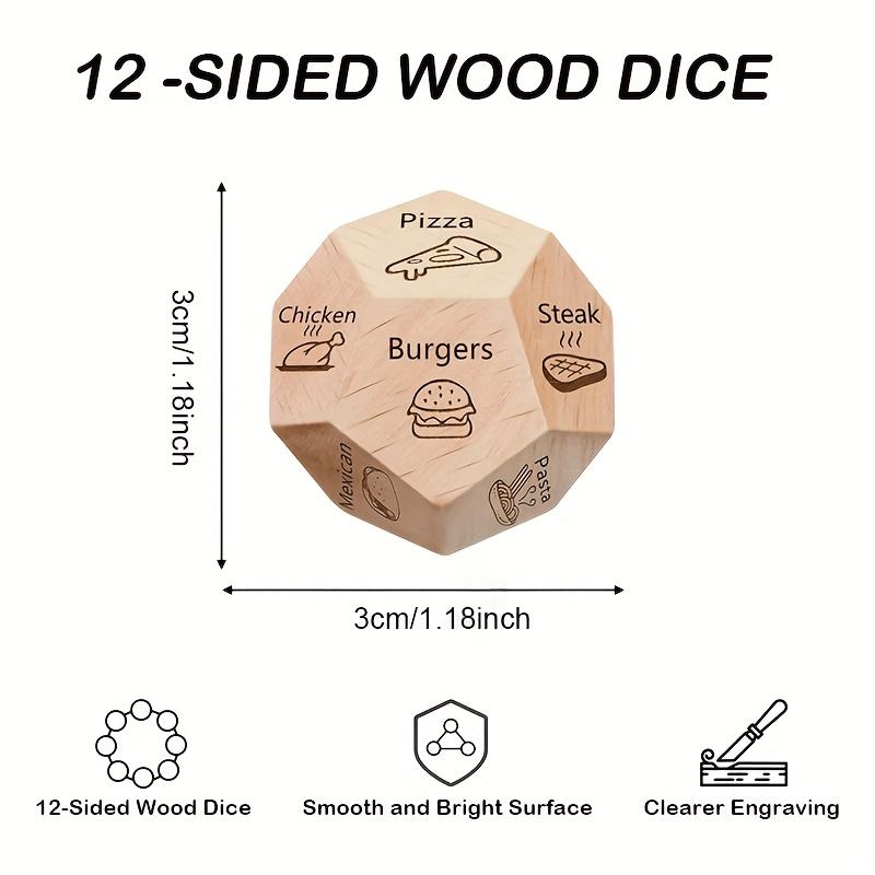 1 Pack Wood Dice Valentines Day Gifts, Unique Date Night Dice for Couples, Fun Game Set Perfect for Romantic Nights