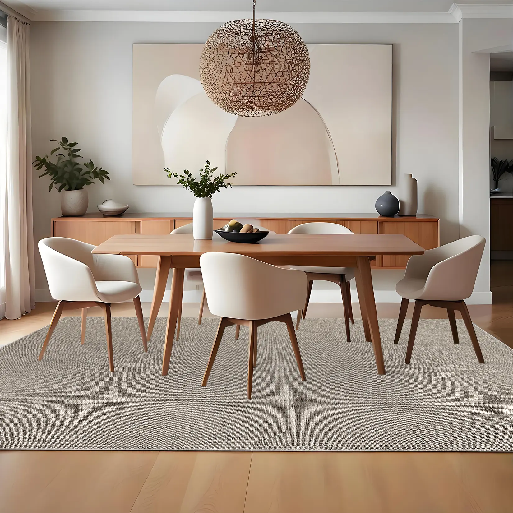 Modern Minimalist Area Rug – Washable, Non-Slip, Ultra-Thin, Non-Shedding, Collapsible – for Living Room, Bedroom, Nursery, Office