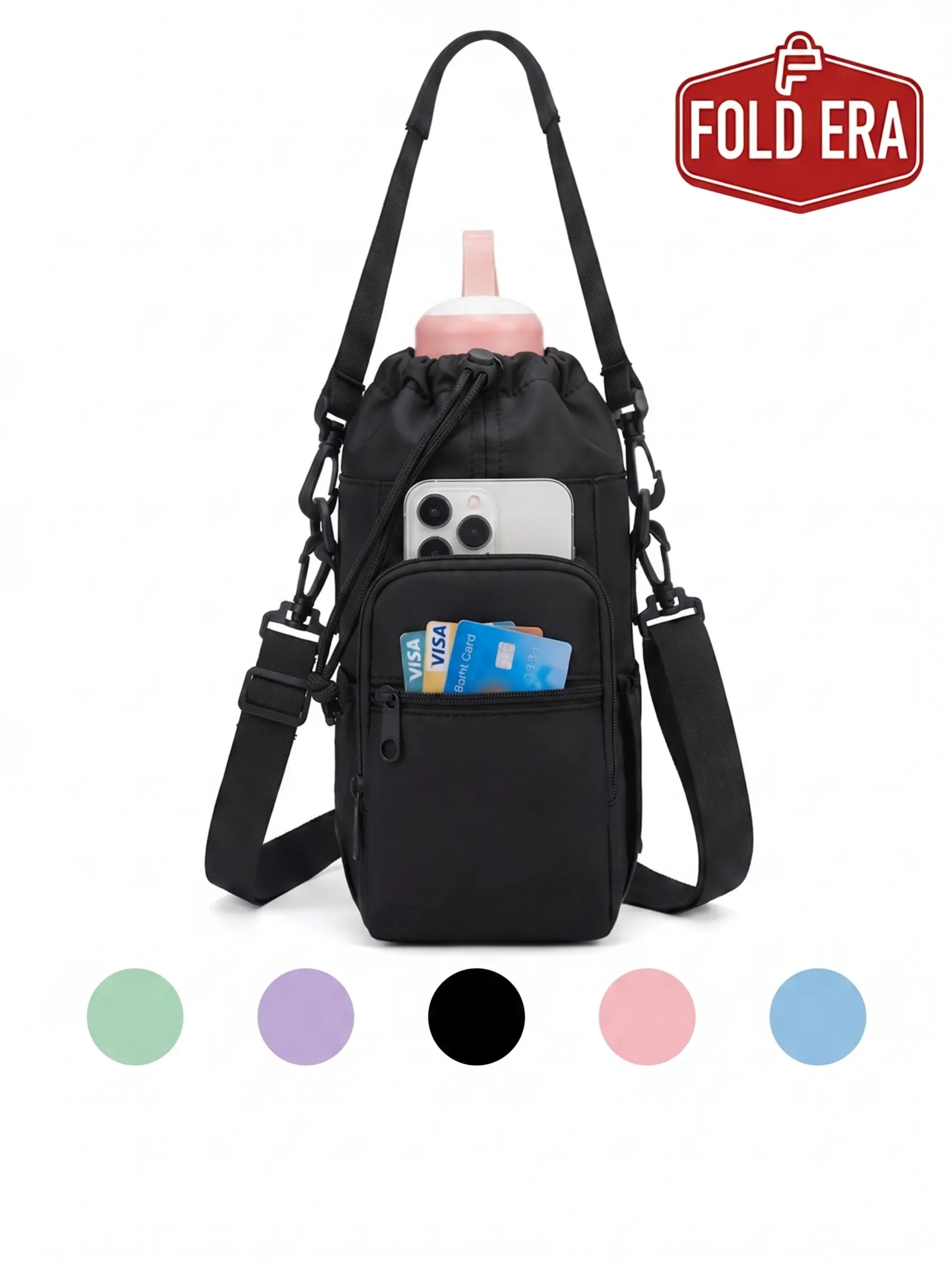 Stylish Insulated Water Bottle Carrier with Sling Bag Design, Insulated Bottle Holders, Adjustable Shoulder Strap for Easy Carrying, Perfect for Travel & Outdoor Use, Cold