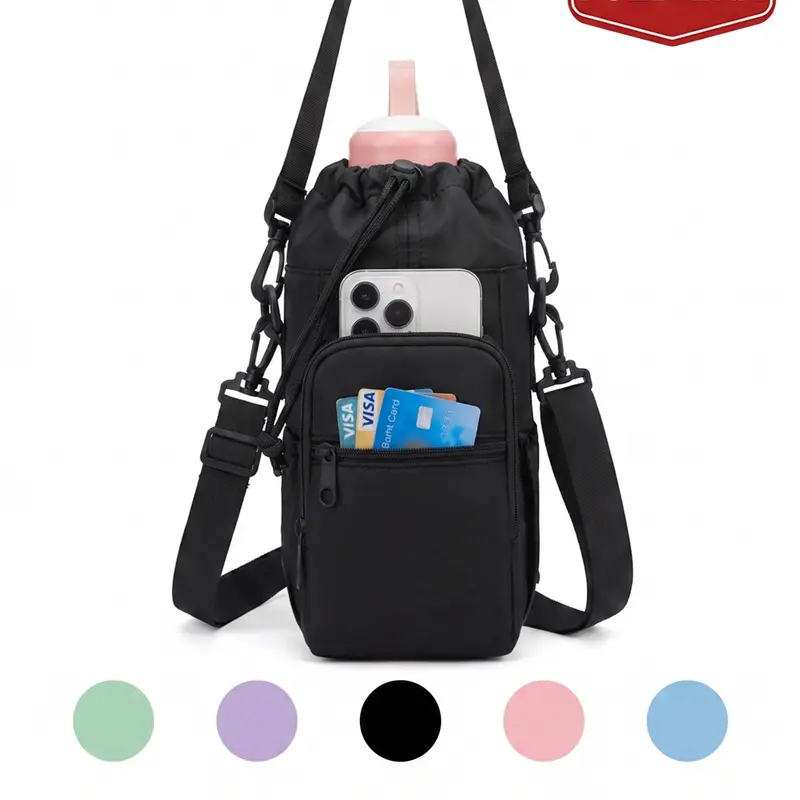 Stylish Insulated Water Bottle Carrier with Sling Bag Design, Insulated Bottle Holders, Adjustable Shoulder Strap for Easy Carrying, Perfect for Travel & Outdoor Use, Cold