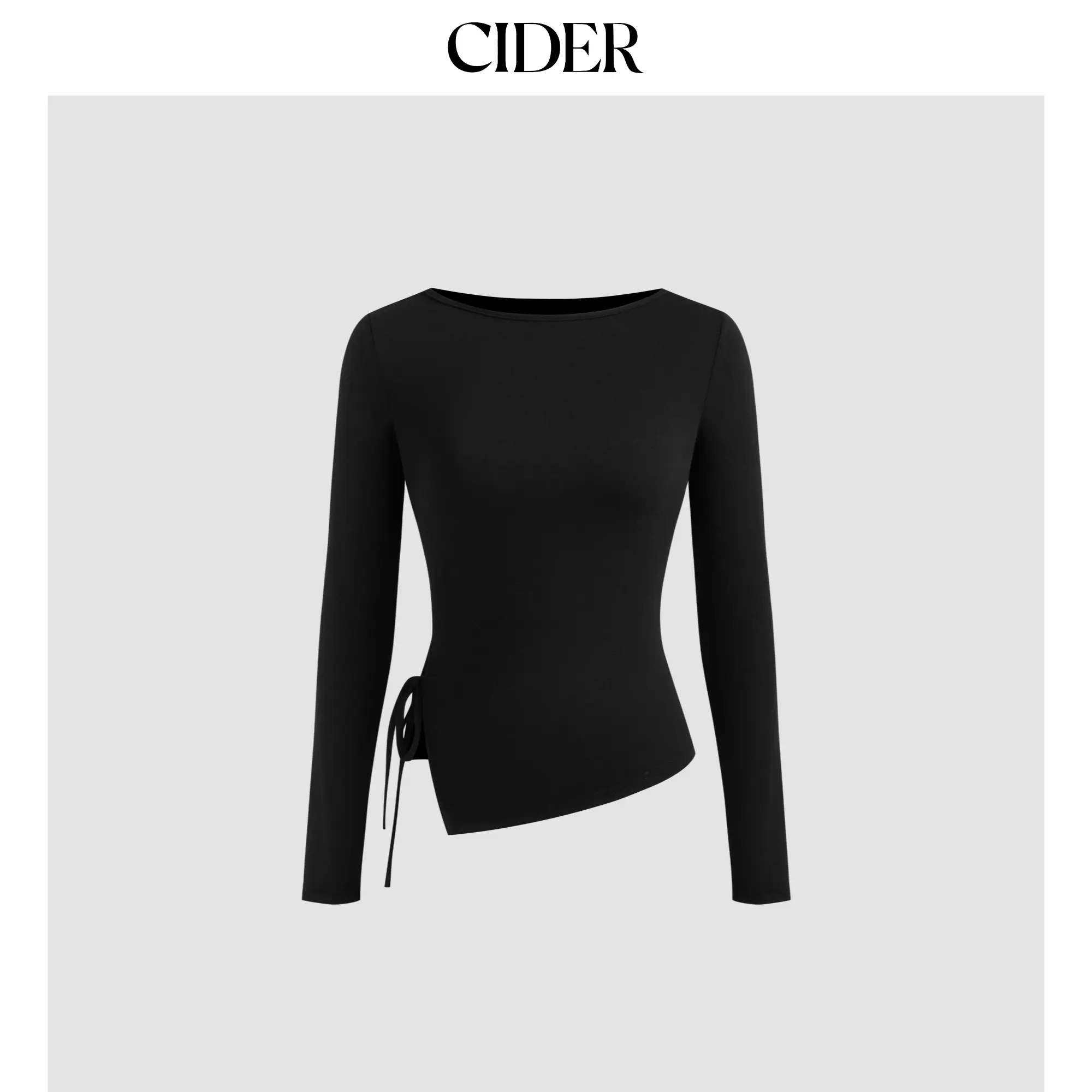 Cider [size 2-10] Boat Neck Solid Knotted Long Sleeve Tee SummerWins SummerFinds