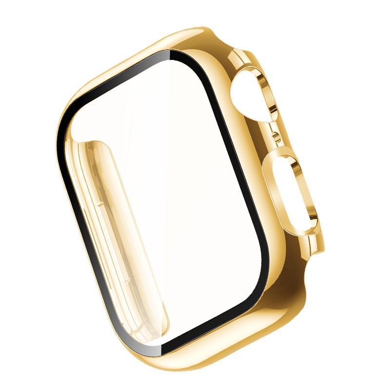 Apple Watch PC Case with Screen Protector – Slim Protective Cover for 40-49mm, Gold & Silver