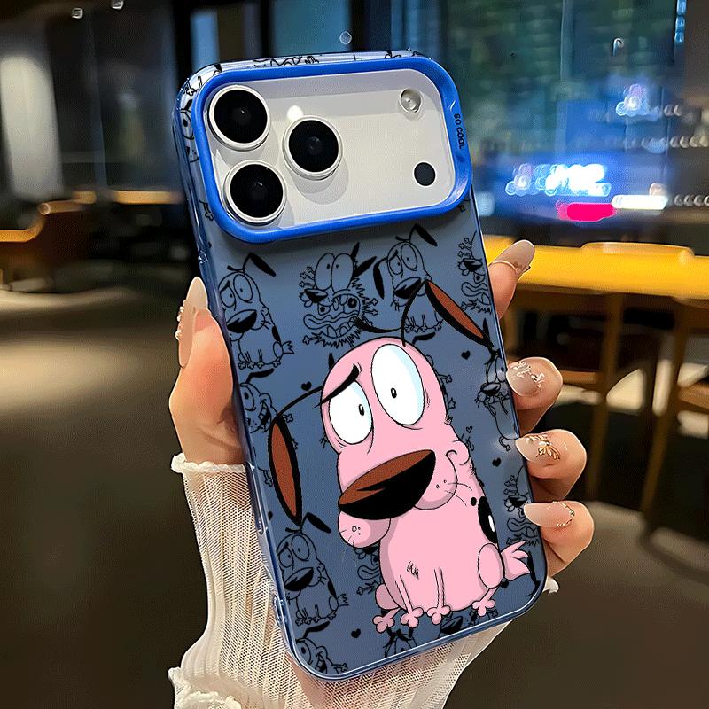 Cartoon Couragethe Cowardly Dog Soft&Flexible TPU Silicone Phone Case For iPhone 17 Pro Max AIR 16 15 14 13 12 11 Plus XR XSMAX Cases Durable|Shockproof|Full Camera Protection|Anti-Scratch|Anti-Fingerprint|Slim Fit|Gift For Girlfriend/Men/Women