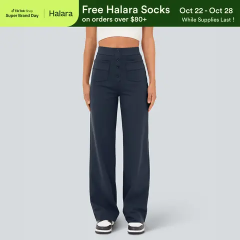 【Creator‘s Pick】Halara DayStretch High Waisted Pockets Straight Leg Casual Pants