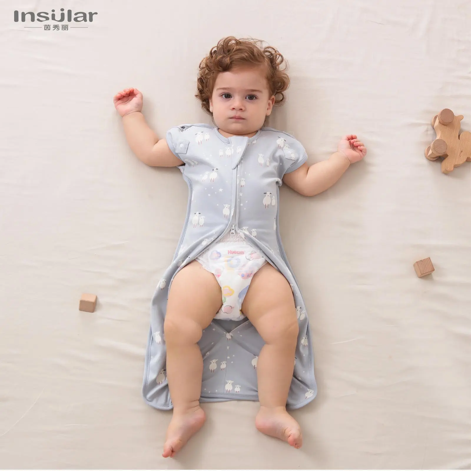 Effortless Style Breathable Printed Fabric Baby Sleep Sack Easy Diaper Change Zipper Bottom Wearable Blanket Safe Night Sleep Nursery Essential