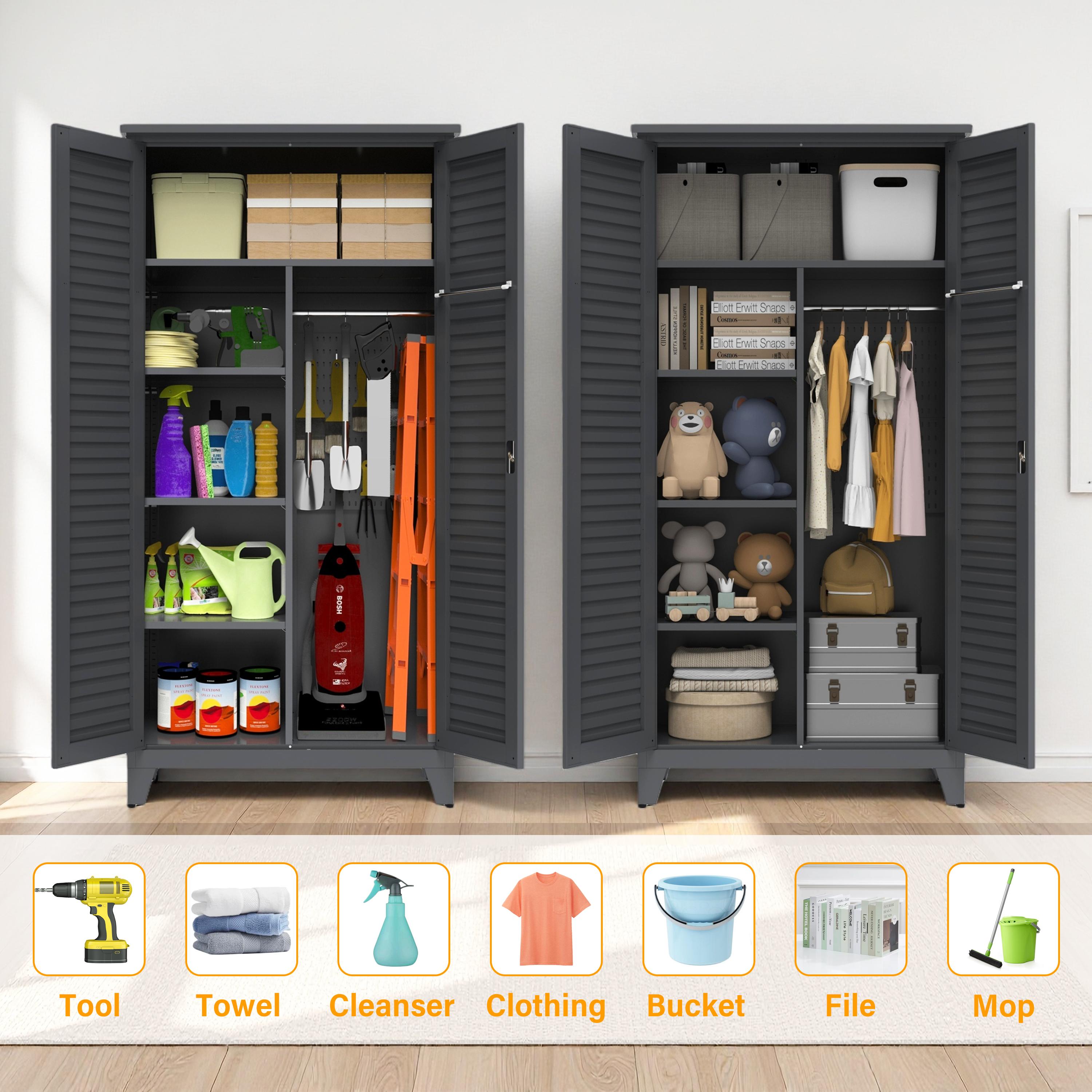 ARCH 73'' Tall Metal Tool Storage Cabinet, with Ample Storage Space for Garage,Warehouse,Garden,Office, Living Room,Bathroom,Utility Room ( Slate ) ARCH 73'' Tall Metal Tool Storage Cabinet, with Ample Storage Space for Garage,Warehouse,Garden,Office, Living Room,Bathroom,Utility Room ( Slate )