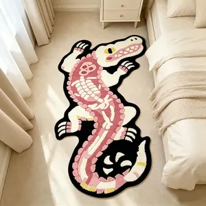 Alligator Shape Rug, Modern Retro Artistic Soft Plush Carpet, Easy Clean, Home Decor for Living Room Bedroom Sofa Hallway Kitchen