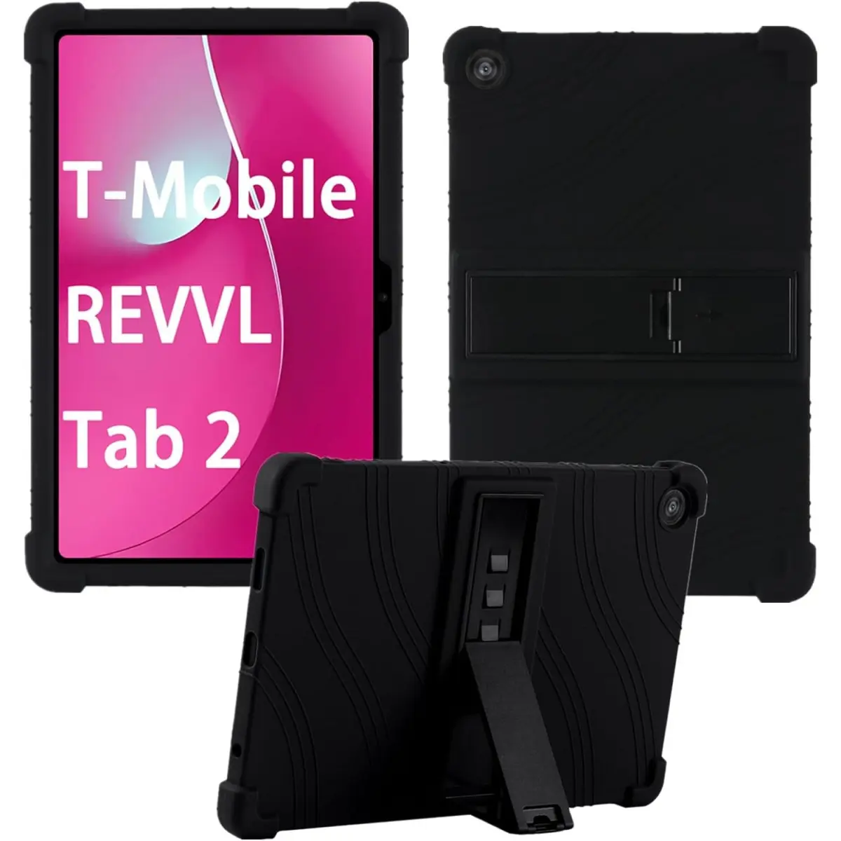 T-Mobile REVVL Tab 2 5G 10.1" 2025 Tablet Case - Kids-Friendly Soft Silicone Cover with Adjustable Stand, Tablet Accessories for Protection & Casing