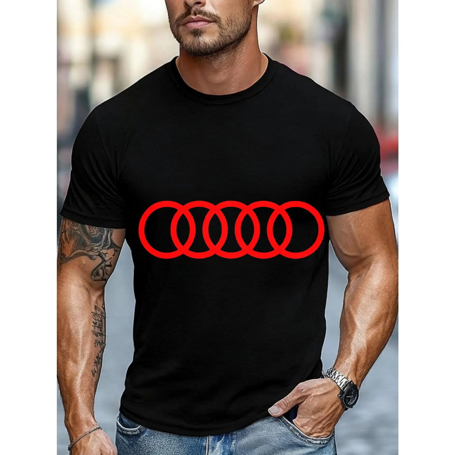 Casual, Men's T-Shirt, Audi Logo, Everyday Wear, Gift For Car Enthusiasts