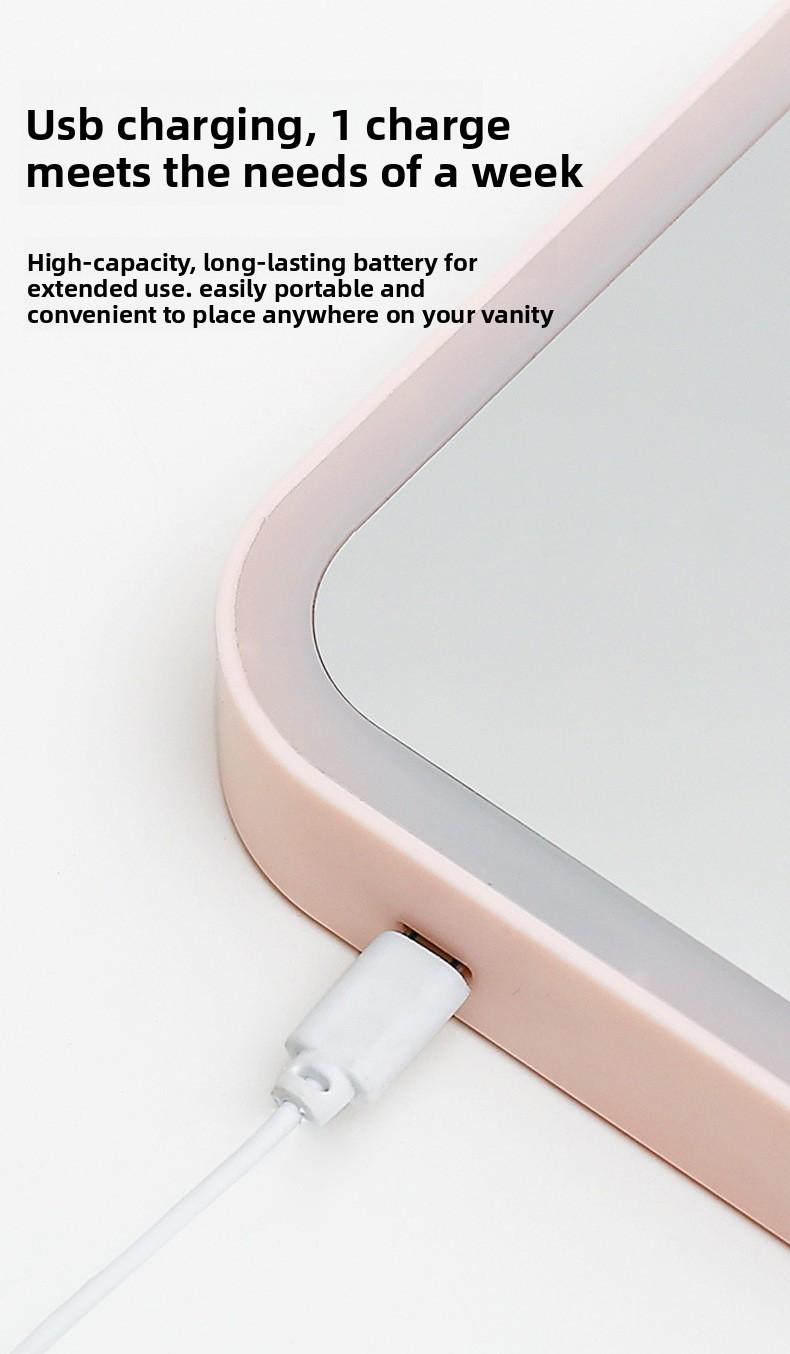 LED Makeup Mirror - Desktop Vanity Mirror with Lights, Foldable, Portable, and Travel-Friendly - Home Beauty and Fill-Light Mirror