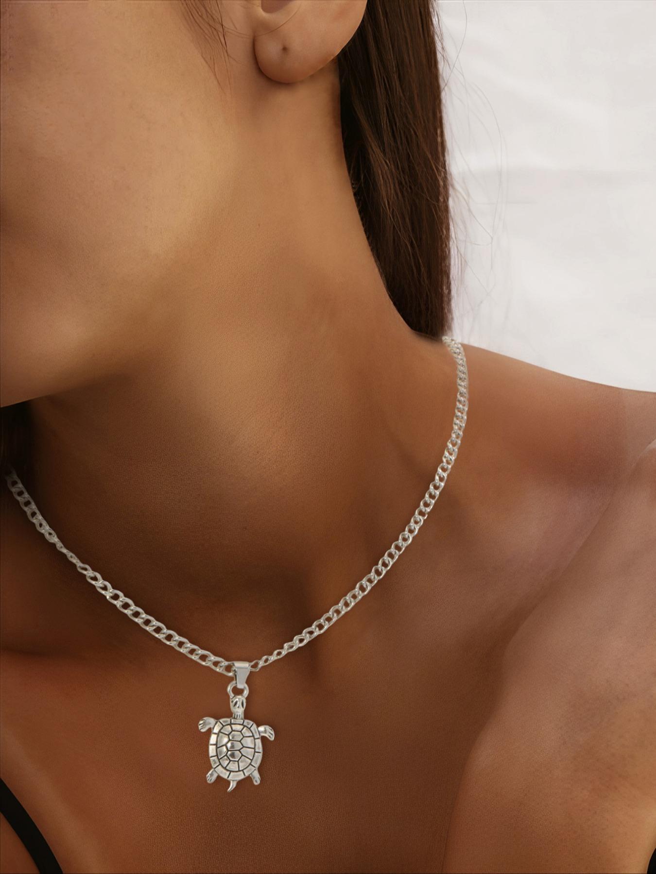 Cute Turtle Design Pendant Necklace, Fashion Jewelry for Party, Daily Clothing Decor, Trendy All-match & Exquisite Jewelry for Birthday Gift